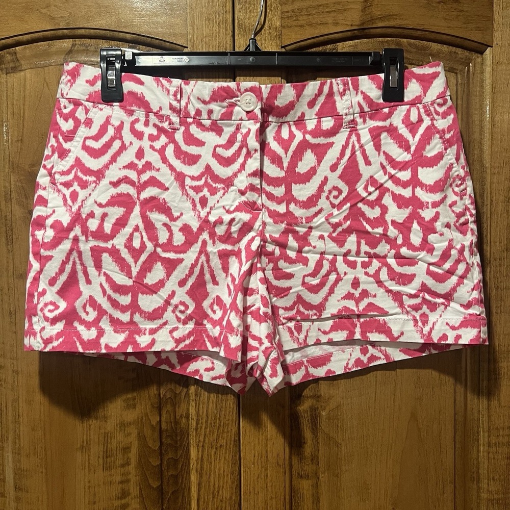 Women's Crown & Ivy Size 14P pink/white Shorts Cotton/spandex‎ 3.5"